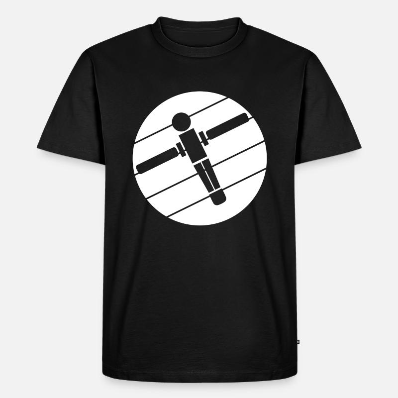 Tischfußball Kicker kickern Logo - Männer Premium Bio T-Shirt - Schwarz