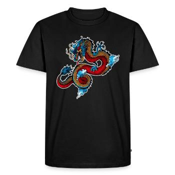 Dragon Japonais T-shirt cadeau Dragon - T-shirt Premium bio Homme - noir - Devant - Nico (187cm)