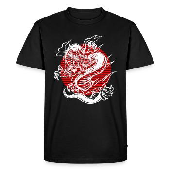 Dragon Japonais T-shirt cadeau Dragon - T-shirt Premium bio Homme - noir - Devant - Nico (187cm)