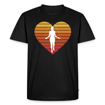 Vintage Rétro saut à la corde T-shirt cadeau coeur - T-shirt Premium bio Homme - noir - Devant - Nico (187cm)