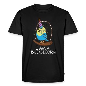 Je suis une perruche licorne perruche - T-shirt Premium bio Homme - noir - Devant - Nico (187cm)