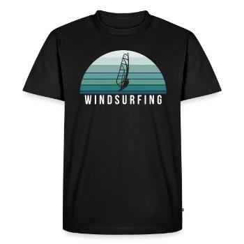 Vintage Retro Windsurfer cadeau - T-shirt Premium bio Homme - noir - Devant - Nico (187cm)