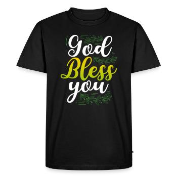 Don chrétien Que Dieu vous bénisse Don du christianisme - T-shirt Premium bio Homme - noir - Devant - Nico (187cm)