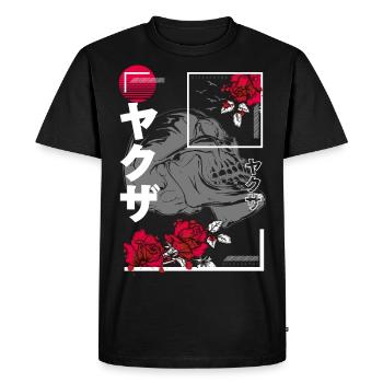 Japanese Skull Art Style - Men's Premium Organic T-Shirt - black - Front - Nico (187cm)