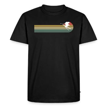Vintage Rétro skieur cadeau ski ski - T-shirt Premium bio Homme - noir - Devant - Nico (187cm)