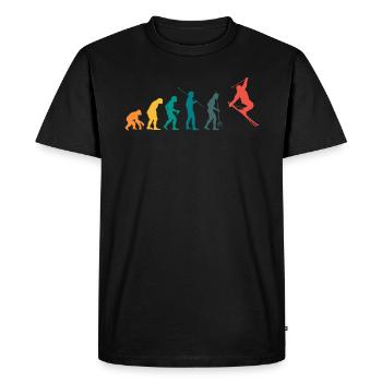 Vintage Retro Evolution Ski Rider - T-shirt Premium bio Homme - noir - Devant - Nico (187cm)