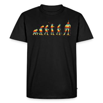 Vintage Retro Evolution Cross Country Biathlon - Men's Premium Organic T-Shirt - black - Front - Nico (187cm)