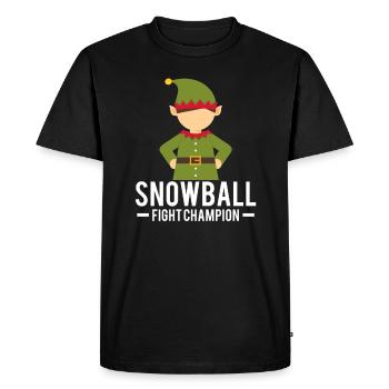 Eleven Christmas Elves Snowball Fight - Men's Premium Organic T-Shirt - black - Front - Nico (187cm)