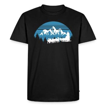 Traîneau à chiens Montagne Hiver - T-shirt Premium bio Homme - noir - Devant - Nico (187cm)