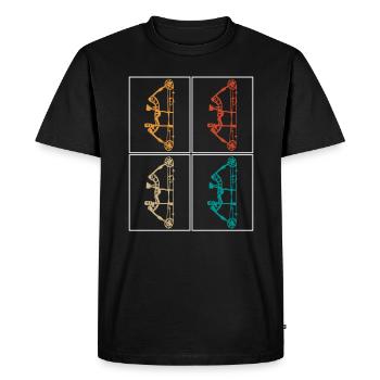 Arc-en-ciel vintage retro arc-en-ciel - T-shirt Premium bio Homme - noir - Devant - Nico (187cm)