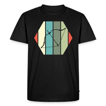 Arc-en-ciel vintage retro arc-en-ciel - T-shirt Premium bio Homme - noir - Devant - Nico (187cm)