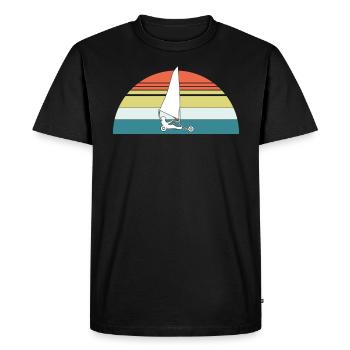 Vintage Retro Beach Sailing - Men's Premium Organic T-Shirt - black - Front - Nico (187cm)