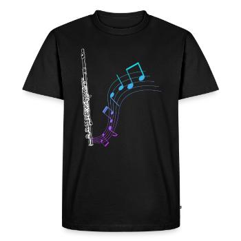 Flûte Cadeau Partition de Musique - T-shirt Premium bio Homme - noir - Devant - Nico (187cm)