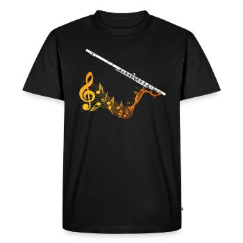 Flûte Cadeau Partition De Musique Clef - T-shirt Premium bio Homme - noir - Devant - Nico (187cm)