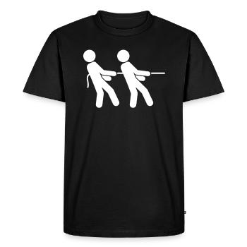 Tug-of-war gift - Men's Premium Organic T-Shirt - black - Front - Nico (187cm)