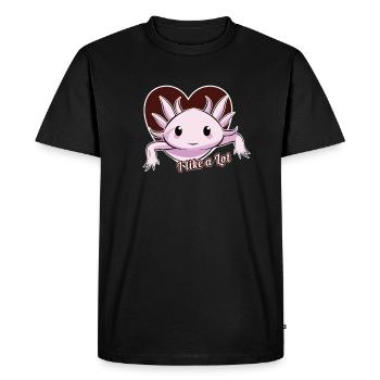 J’aime beaucoup. Axolotl, idée cadeau - T-shirt Premium bio Homme - noir - Devant - Nico (187cm)