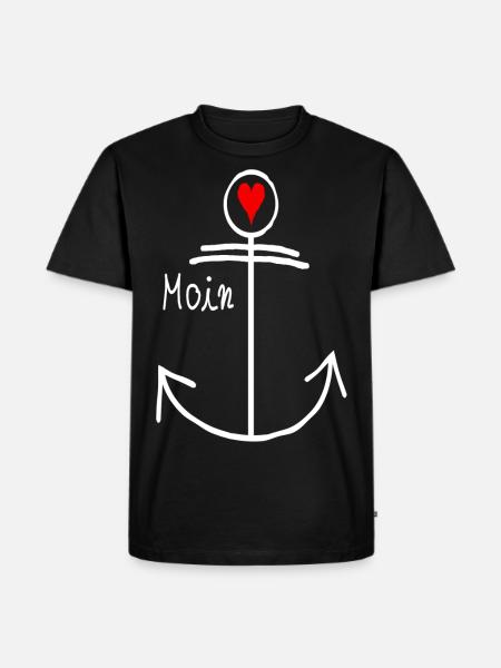 Moin Anker - Männer Premium Bio T-Shirt - Schwarz