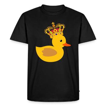 Canard en caoutchouc Cadeau Reine King Crown - T-shirt Premium bio Homme - noir - Devant - Nico (187cm)