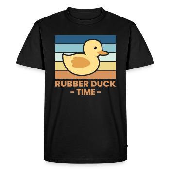 Rubber Duck Time Cadeau de canard en caoutchouc - T-shirt Premium bio Homme - noir - Devant - Nico (187cm)