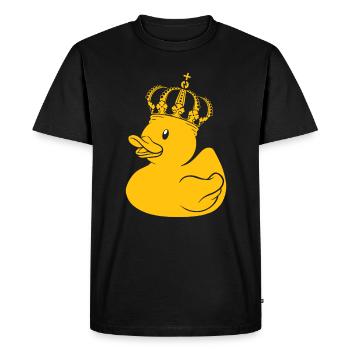 Canard en caoutchouc Cadeau Reine King Crown - T-shirt Premium bio Homme - noir - Devant - Nico (187cm)