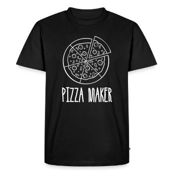 Pizza Maker Cadeau Pizzaiolo - T-shirt Premium bio Homme - noir - Devant - Nico (187cm)