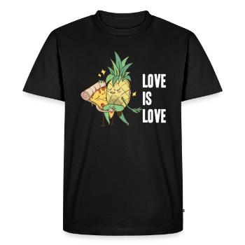 Pizza Hawaïenne Pineapple Pizza - T-shirt Premium bio Homme - noir - Devant - Nico (187cm)