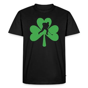 Eishockey Spieler Hockey St. Patricks Day - Männer Premium Bio T-Shirt - Schwarz - Vorne - Nico (187cm)