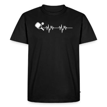 Heartbeat Heartline Fréquence cardiaque Pickleball - T-shirt Premium bio Homme - noir - Devant - Nico (187cm)