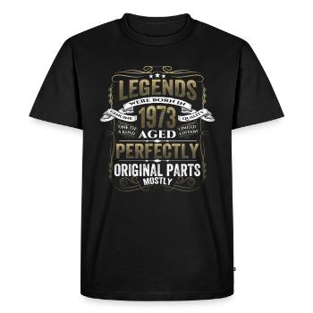 Légende 1973 Cadeau d’anniversaire Mesdames et Messieurs - T-shirt Premium bio Homme - noir - Devant - Nico (187cm)