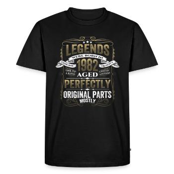 Légende 1982 Cadeau d’anniversaire Mesdames et Messieurs - T-shirt Premium bio Homme - noir - Devant - Nico (187cm)