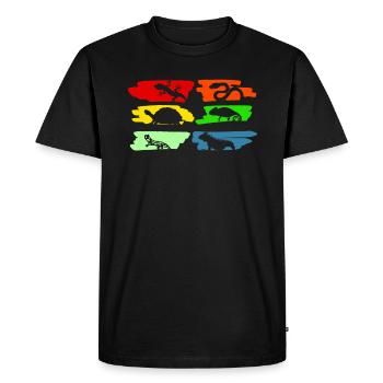 Vintage Retro Reptiles Crocodile - T-shirt Premium bio Homme - noir - Devant - Nico (187cm)