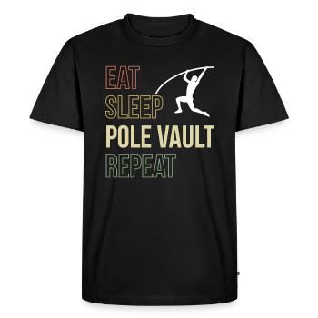 Eat Sleep Pole Vault Stabhochsprung Shirt - Men's Premium Organic T-Shirt - black - Front - Nico (187cm)