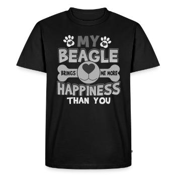 My Beagle Brings More Happiness Than You Beagle - Men's Premium Organic T-Shirt - black - Front - Nico (187cm)