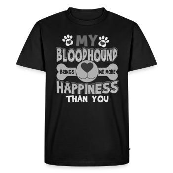 My Bloodhound Brings More Happiness Than You - Men's Premium Organic T-Shirt - black - Front - Nico (187cm)