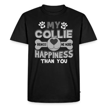 My Collie Brings More Happiness Than You Collie - Men's Premium Organic T-Shirt - black - Front - Nico (187cm)