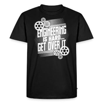 Ingénierie Des cadeaux L’ingénierie a du mal à s’en remettre - T-shirt Premium bio Homme - noir - Devant - Nico (187cm)