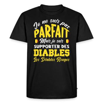 allez les diables Rouge. supporter Belgique !! - T-shirt Premium bio Homme - noir - Devant - Nico (187cm)