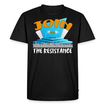Join the resistance! - Men's Premium Organic T-Shirt - black - Front - Nico (187cm)