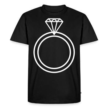 Bague en diamant Proposition de mariage Fiançailles - T-shirt Premium bio Homme - noir - Devant - Nico (187cm)