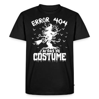 Halloween Error 404 pas de costume - T-shirt Premium bio Homme - noir - Devant - Nico (187cm)
