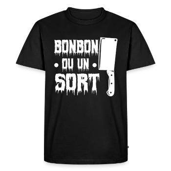 Des bonbons ou un sort !! - T-shirt Premium bio Homme - noir - Devant - Nico (187cm)