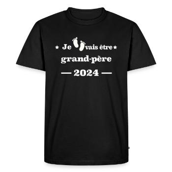 Je vais être grand-père2024 - T-shirt Premium bio Homme - noir - Devant - Nico (187cm)