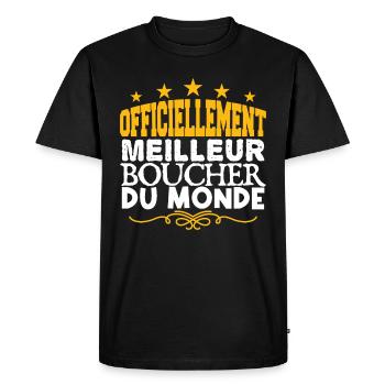 Boucher | meilleur Boucher | légende Boucher - T-shirt Premium bio Homme - noir - Devant - Nico (187cm)