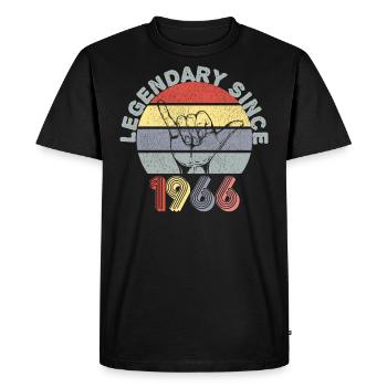 1966 | Vintage Legendary since 1966 Anniversaire - T-shirt Premium bio Homme - noir - Devant - Nico (187cm)