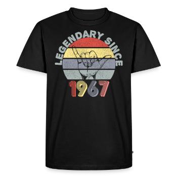 1967 | Vintage Legendary since 1967 Anniversaire - T-shirt Premium bio Homme - noir - Devant - Nico (187cm)