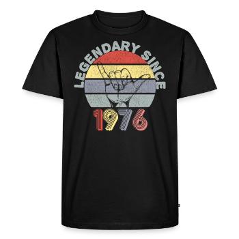 1976 | Vintage Legendary since 1976 Anniversaire - T-shirt Premium bio Homme - noir - Devant - Nico (187cm)