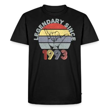 1993 | Vintage Legendary since 1993 Anniversaire - T-shirt Premium bio Homme - noir - Devant - Nico (187cm)