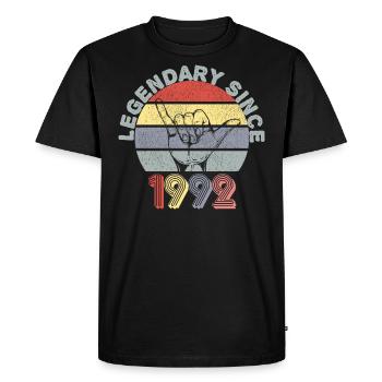 1992 | Vintage Legendary since 1992 Anniversary - Men's Premium Organic T-Shirt - black - Front - Nico (187cm)