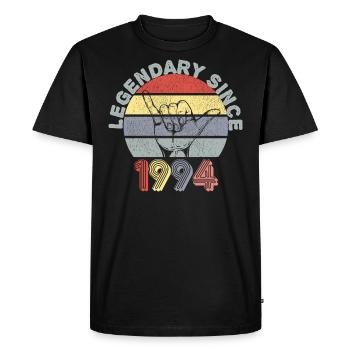 1994 | Vintage Legendary since 1994 Anniversaire - T-shirt Premium bio Homme - noir - Devant - Nico (187cm)