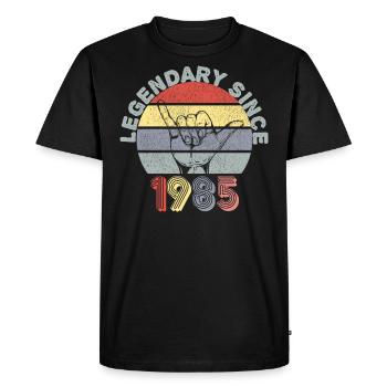 1985 | Vintage Legendary since 1985 Anniversaire - T-shirt Premium bio Homme - noir - Devant - Nico (187cm)